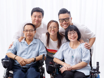 Joseph with his parents, sister and brother